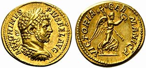 Caracalla (198-217), Aureus, Rome, AD 213
AV ... 