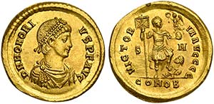 Honorius (393-423), Solidus, Sirmium, AD ... 
