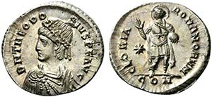 Theodosius II (408-450), Light Miliarense, ... 