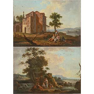 ROMAN SCHOOL, 18th CENTURYa) Landscape with ... 