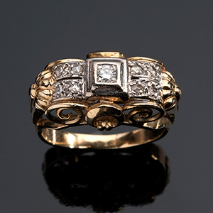 Art Déco style and period 14k yellow gold ... 