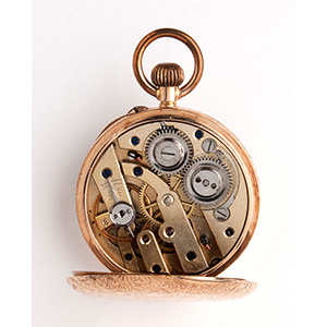 Solid 14K gold pocket watch; ; the ... 