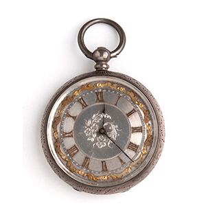 Solid Silver pocket watch; ; the case is ... 