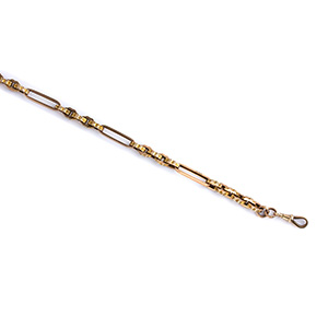 9K GOLD POCKET WATCH CHAIN ; ; late 19th ... 