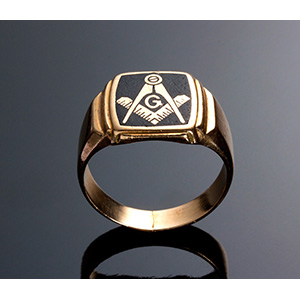 Vintage 14K yellow gold Masonic Ring - ... 