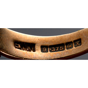 Antique 9K Gold Belt Ring - ... 