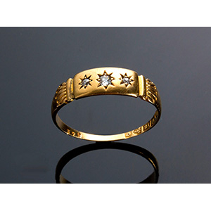 Antique Victorian 18K yellow gold ring with ... 