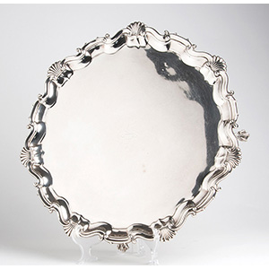 Fine and large Sterling Silver Salver  ... 