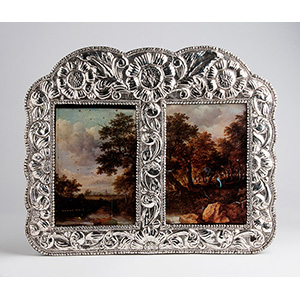 Sterling silver (925‰) double photo frame, ... 