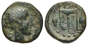 Sicily, Leontinoi, c. 405-402 BC. Æ Tetras ... 