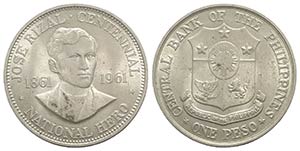 Philippines, AR Peso 1961 (38mm, 26.72g, ... 