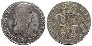 Spain, Ferdinando VII (1808-1833). AR 8 ... 