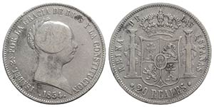 Spain, Isabella II (1833-1868). AR 20 Reales ... 