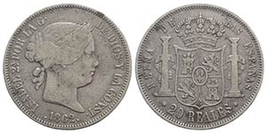 Spain, Isabella II (1833-1868). AR 20 Reales ... 