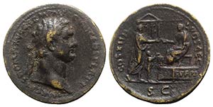 Domitian (81-96). Æ Cast Sestertius ... 