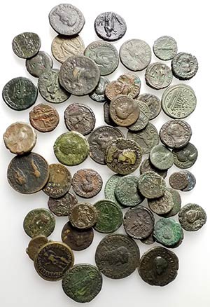 Lot of 57 Roman Provincial Æ coins, to be ... 