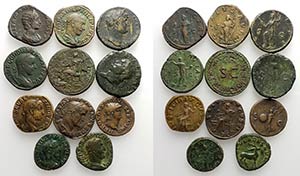 Lot of 11 Roman Imperial Æ Sestertii, to be ... 