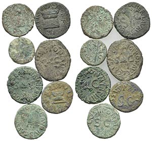 Lot of 7 Roman Imperial Æ Quadrantes, to be ... 