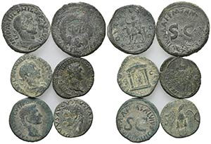 Lot of 6 Roman Imperial Æ coins, to be ... 
