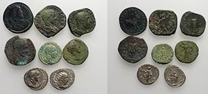 Lot of 7 Roman Imperial AR and Æ coins, to ... 