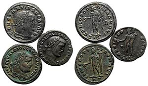 Lot of 3 Roman Imperial Æ Folles, to be ... 