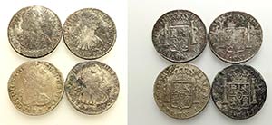 Peru, Carlos III and Carlos IV. Lot of 4 AR ... 