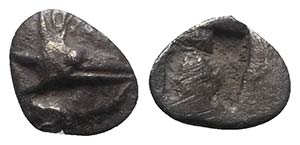 Mysia, Kyzikos, c. 500 BC. AR Hemiobol (7mm, ... 