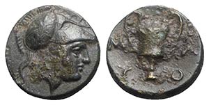 Lesbos, Methymna, c. 350-240 BC. Æ (11mm, ... 