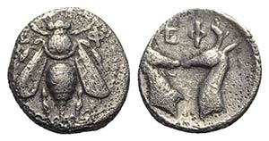 Ionia, Ephesos, c. 390-325 BC. AR Diobol ... 