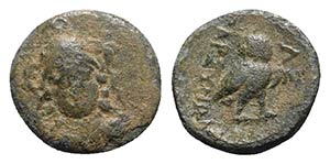 Ionia, Lebedos, c. 2nd century BC. Æ (12mm, ... 