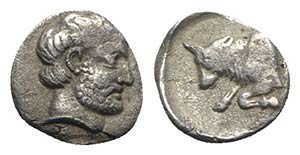 Caria, Uncertain, c. 400 BC. AR Diobol ... 