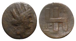 Judaea, Gaza, late 1st century BC. Æ (19mm, ... 