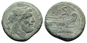 Anonymous, Rome, after 211 BC. Æ Semis ... 