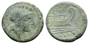 Anonymous, Rome, after 211 BC. Æ Triens ... 