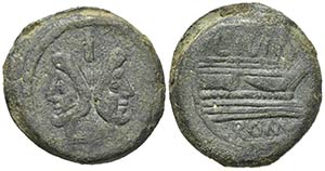 C. Junius C.f., Rome, 149 BC. Æ As (31mm, ... 