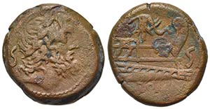 Elephant’s head series, Rome, 128 BC. Æ ... 