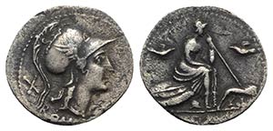 Anonymous, Rome, 115-114 BC. AR Denarius ... 