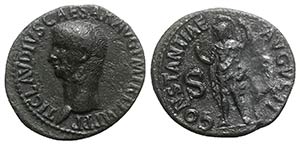 Claudius (41-54). Æ As (30mm, 10.64g, 6h). ... 