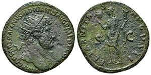 Hadrian (117-138). Æ Dupondius (27mm, ... 
