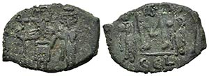 Constans II (641-668). Æ 40 Nummi (23mm, ... 