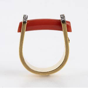 18k yellow gold ring with ... 