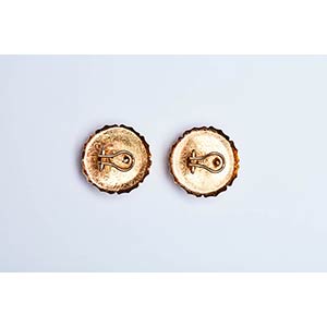 14k yellow gold earrings, set with ... 