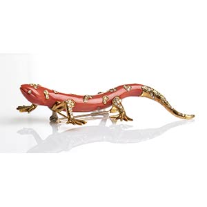 Yellow gold brooch designed as a gecko, ... 