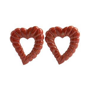 Two heart shape carved mellon perforated ... 