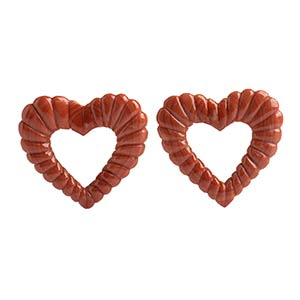 Two heart shape carved mellon perforated ... 