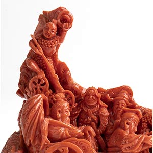 Gruppo scultoreo in corallo Momo o ... 