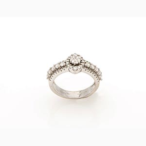 Diamonds halo ring, manifacture COMETE; ; ... 