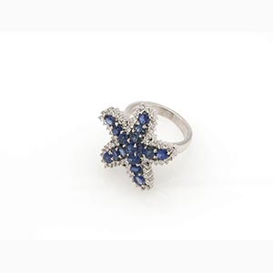 Sapphires and diamonds ring ; ; 18 ... 