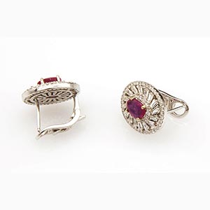 Diamonds and rubies earrings; ; ... 