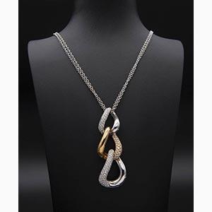 Diamonds pendant necklace; ; 18k white gold ... 